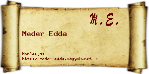 Meder Edda névjegykártya